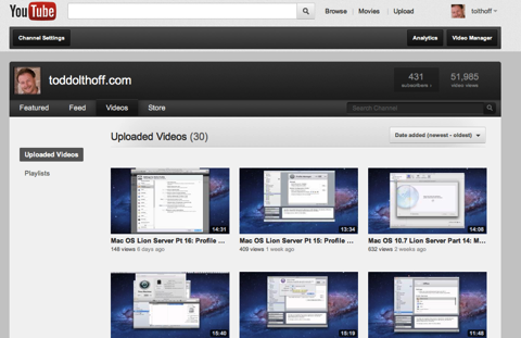 YouTube Channel Videos